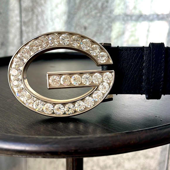 Guess Black Belt with Sparkling Silver Buckle - Picture 2 of 8